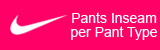 Nike Womens Pant Inseams per Pant Type Nike Womens Pant Inseams per Pant Type